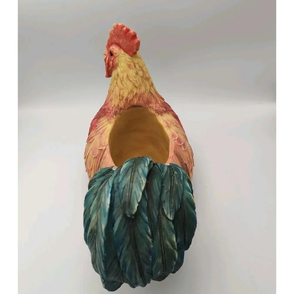Certified International Vtg‎ Rooster Planter Bowl Resin